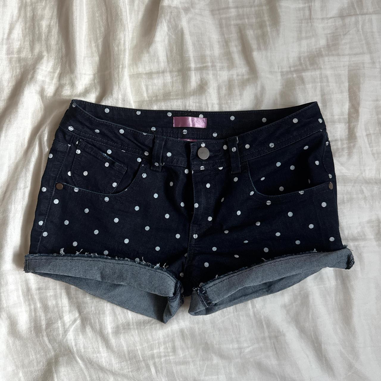 Aqua Women's Navy and Black Shorts Women's Navy and Black Shorts - Image 1