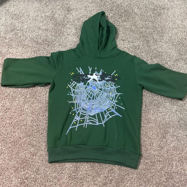 Green Spider Web Hoodie