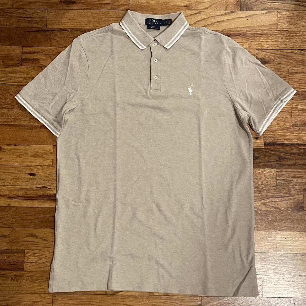 Polo Ralph Lauren Men's Tan Polo Ralph Lauren Men's cream shirt - Image 1