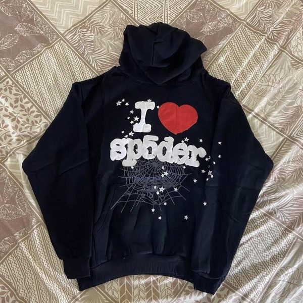 I Love Spider Hoodie Black
