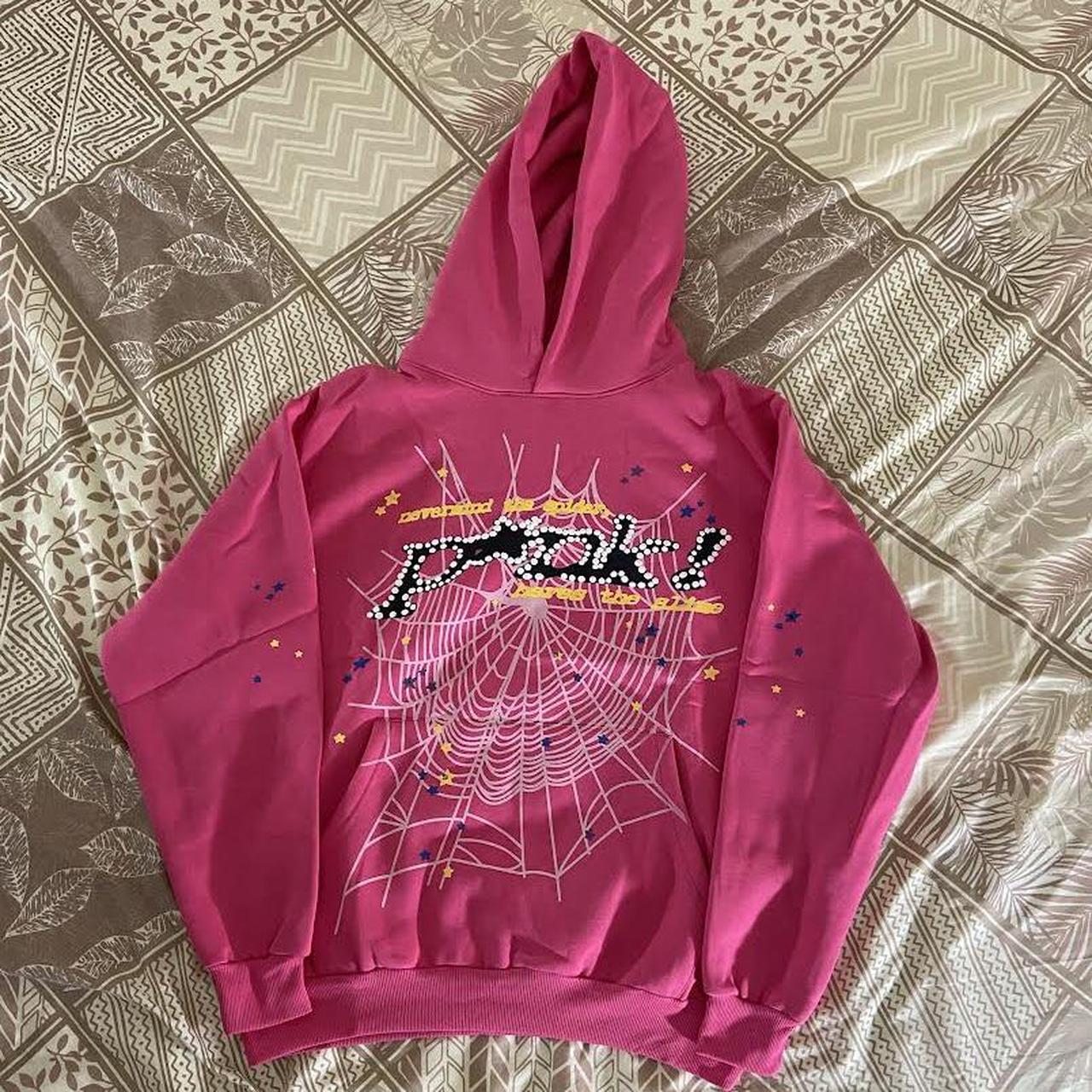 pink spider hoodie Pink Spider Web Hoodie - Image 1