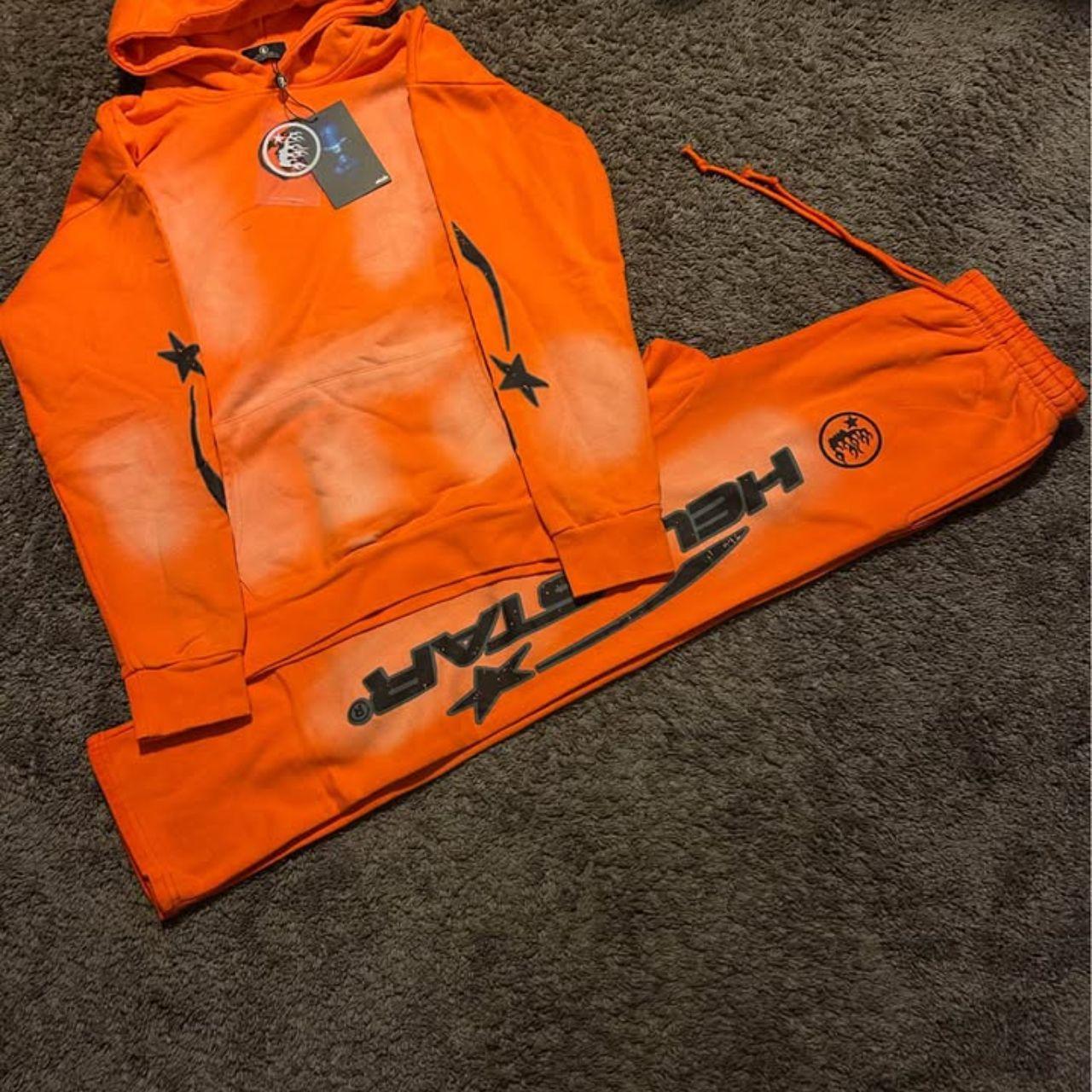 Hellstar Men's Orange Hoodie and Pants Hellstar Men's Orange Hoodie and Pants - Image 1