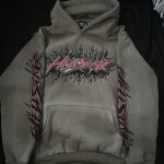 Hellstar grey and pink hoodie