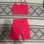 Lululemon Women's Pink and Red Top