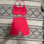Lululemon Women's Pink and Red Top - Image 2