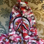 BAPE x Hello Kitty pink camo hoodie - Image 2