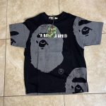 A Bathing Ape (BAPE) Men's Black and Grey Shirt