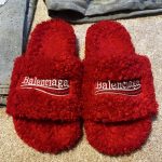 Balenciaga Men's Red Slides