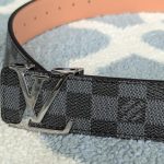 Men's Black and Silver LV Belt - Image 2