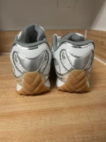 White And Silver Bottega Sneakers - Image 2
