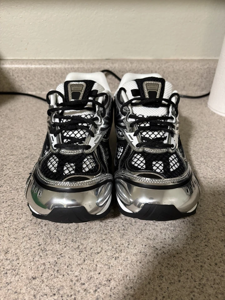 s-l960 (9) Silver And Black Bottega Sneakers - Image 1